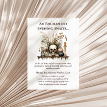 Elegant Autumn Skull and Candles Witch Party 