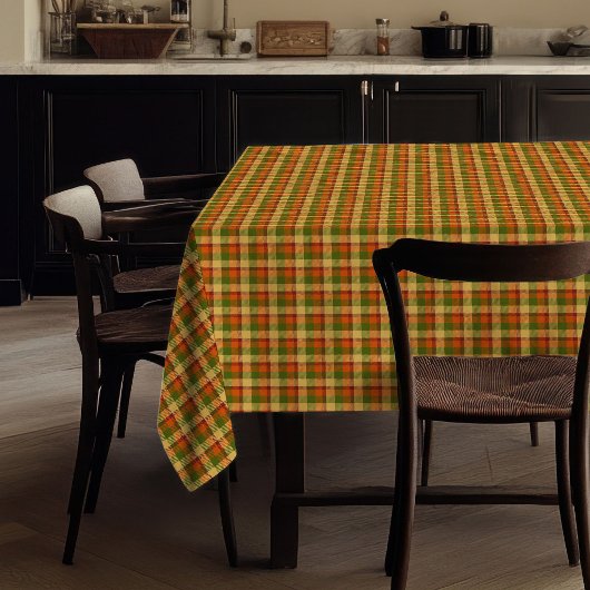 Elegant Autumn Tartan Tablecloth Fall Farmhouse テーブルクロス