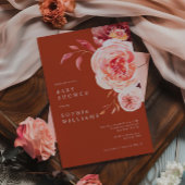 Elegant Autumn Terracotta Modern Baby Shower 招待状