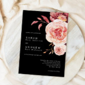 Elegant Autumn Watercolor Floral Wedding 招待状