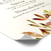 Elegant Autumn Wedding Custom Fall Leaves Bar Menu ポスター (角)