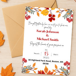 Elegant Autumn Wedding Invitation 招待状