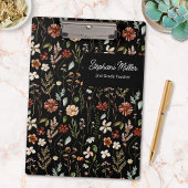 Elegant Autumn Wildflower Meadow Floral Pattern クリップボード
