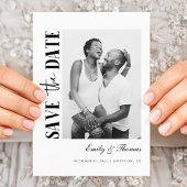 Elegant B&W Save the Date Card セーブザデート