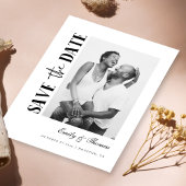 Elegant B&W Save the Date Card セーブザデート