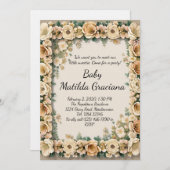 Elegant Baby announcement invitation 招待状 (正面/裏面)