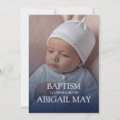 Elegant Baby Baptism Photo Minimalist 招待状 (正面)