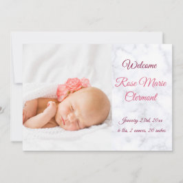 Elegant Baby Birth Announcement – with Photo 案内状
