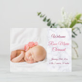 Elegant Baby Birth Announcement – with Photo 案内状 (スタンド正面)
