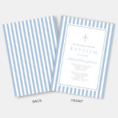 Elegant Baby Blue Boy Baptism 招待状