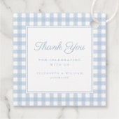Elegant Baby Blue Gingham Boy Baptism Thank You  フェイバータグ (裏面)