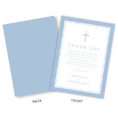 Elegant Baby Blue Religious Baptism Photo サンキューカード
