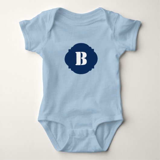 Elegant Baby Bodysuit with Simple Monogram ベビーボディスーツ (正面)
