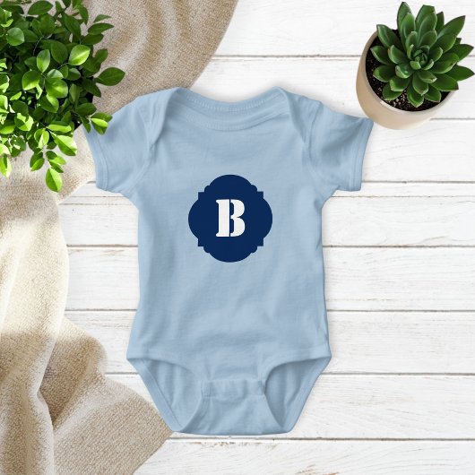 Elegant Baby Bodysuit with Simple Monogram  ベビーボディスーツ