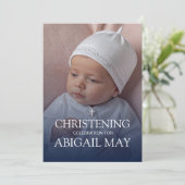 Elegant Baby Christening Photo Minimalist 招待状 (スタンド正面)