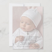 Elegant Baby Christening Photo Minimalist 招待状 (裏面)