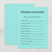 Elegant Baby & Co Black Teal Baby Shower エンクロージャーカード (正面/裏面)