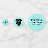 Elegant Baby & Co Black Teal Baby Shower コンフェッティ (正面)