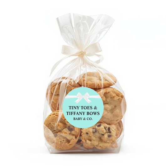 Elegant Baby & Co Black Teal Baby Shower ラウンドシール