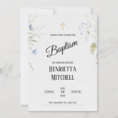 Elegant Baby Girl Baptism Invitation 招待状 (正面)