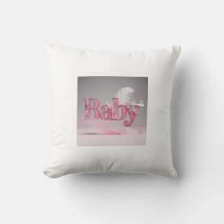 Elegant Baby Girl Pink Typography | Floral & Butte クッション