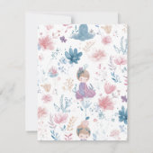 Elegant Baby Girl Shower Flat Thank You Card サンキューカード (裏面)