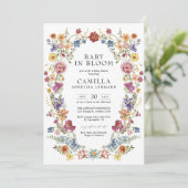 Elegant Baby in Bloom Baby Shower 招待状 (スタンド正面)