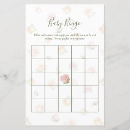 Elegant Baby in Bloom Baby Shower Bingo Game