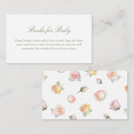 Elegant Baby in Bloom Baby Shower Books For Baby エンクロージャーカード (正面/裏面)