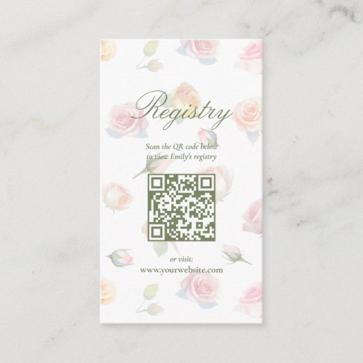 Elegant Baby In Bloom Baby Shower Registry Enclosu エンクロージャーカード (正面)