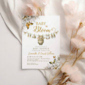 Elegant Baby in Bloom Floral Clothes Baby Shower 招待状