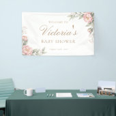 Elegant Baby In Bloom Girl Baby Shower Welcome 横断幕 (トレードショー)