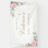Elegant Baby In Bloom Girl Baby Shower Welcome 横断幕 (縦)