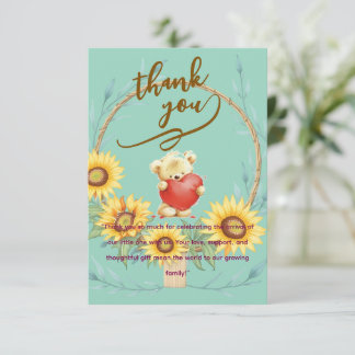 Elegant Baby personalized Flat Thank You Card サンキューカード