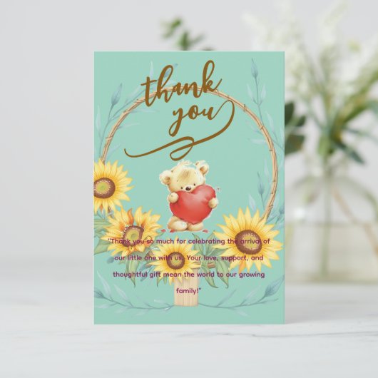 Elegant Baby personalized Flat Thank You Card サンキューカード (スタンド正面)
