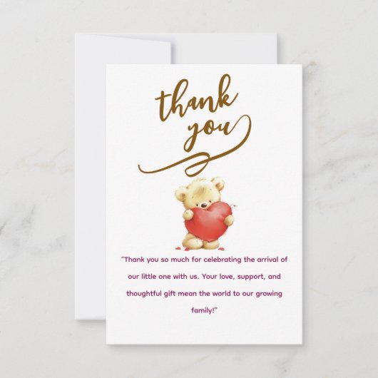 Elegant Baby personalized Flat Thank You Card サンキューカード (正面)