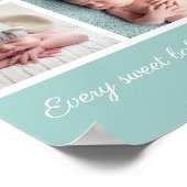 Elegant Baby Photo Teal Christian Quote Religious ポスター (角)