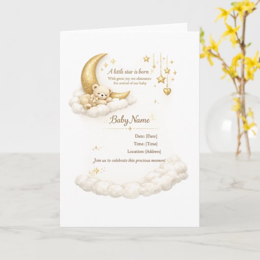 Elegant Baby Shower Invitation カード (黄色い花)