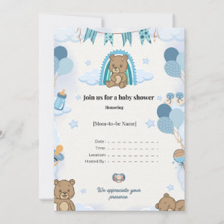 Elegant Baby Shower Invitation 招待状