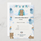 Elegant Baby Shower Invitation 招待状 (正面/裏面)