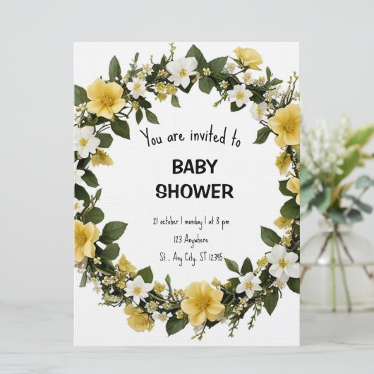 Elegant Baby Shower Invitation 招待状 (スタンド正面)