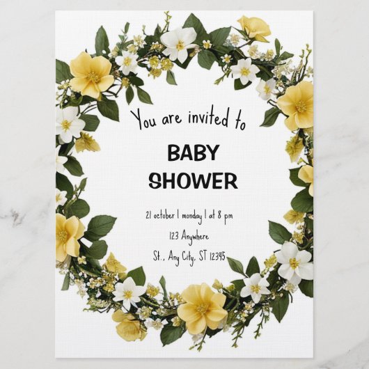 Elegant Baby Shower Invitation 招待状 (正面)
