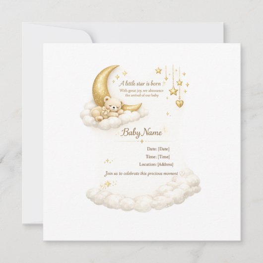 Elegant Baby Shower Invitation 招待状 (正面)