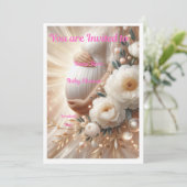 Elegant Baby Shower Invitation Floral Design 招待状 (スタンド正面)