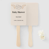 Elegant Baby Shower Invitation Modern Boho style ハンドファン (正面&裏面)