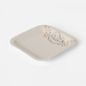 Elegant Baby Shower Invitation Modern Boho style ペーパープレート (傾斜あり)