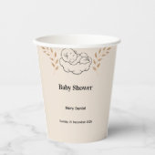 Elegant Baby Shower Invitation Modern Boho style 紙コップ (正面)