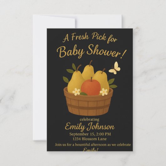Elegant Baby Shower Invitation Template セーブザデート (正面)