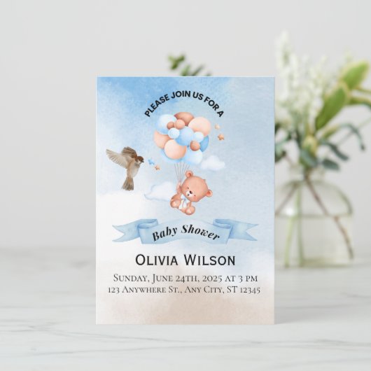 Elegant Baby Shower Invitation Template 招待状 (スタンド正面)