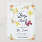 Elegant baby shower Invitation with floral design 招待状 (正面)